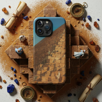 Pyramid-themed phone case.