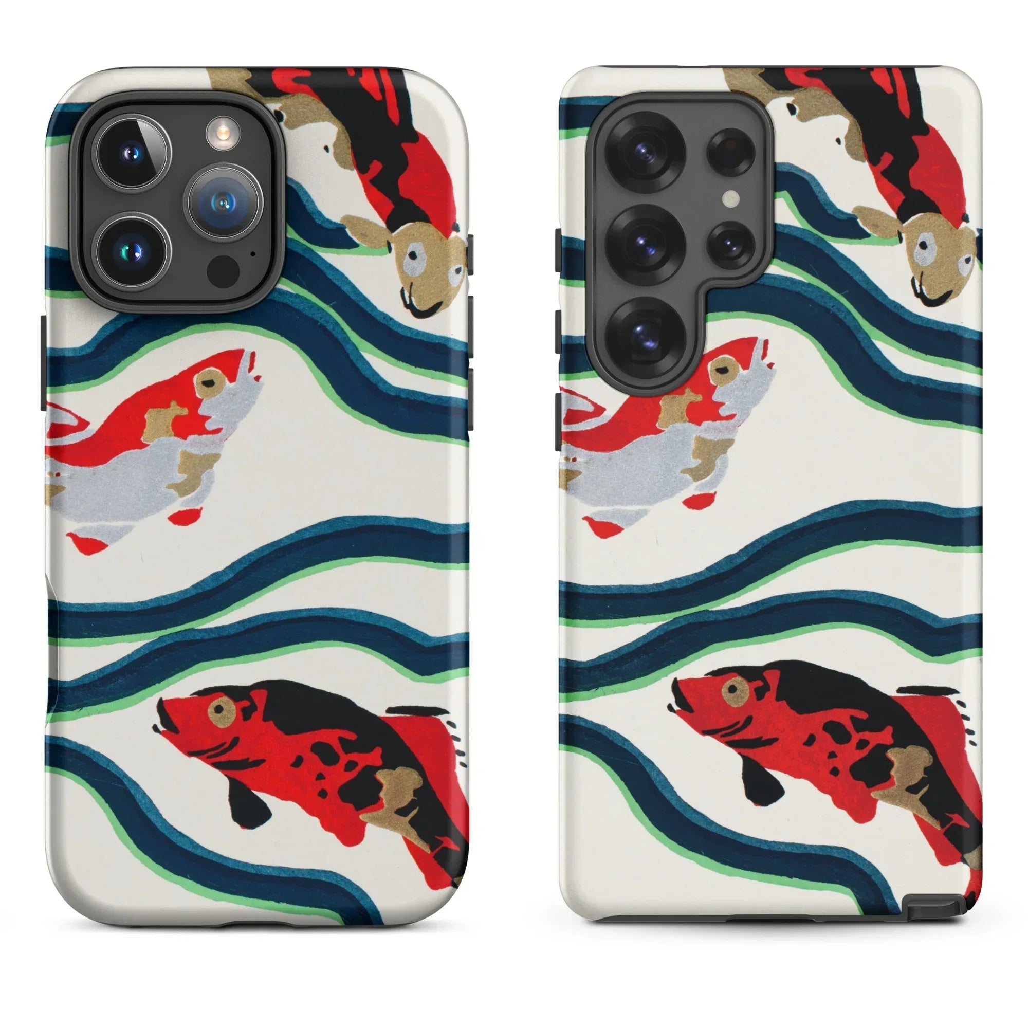 Koi fish patterned phone case.