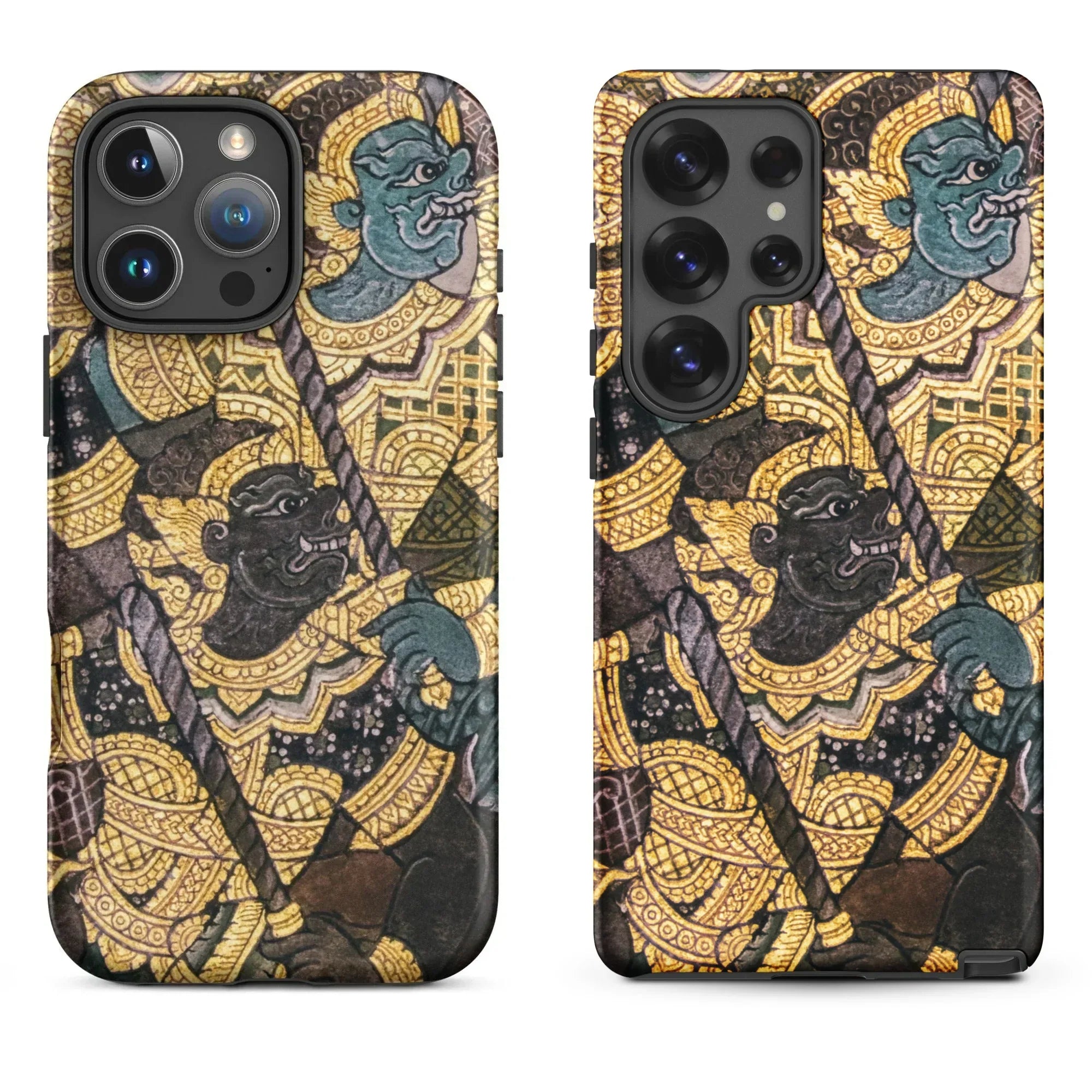 Ornate phone case with Thai art.
