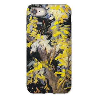 Blossoming Acacia - Vincent Van Gogh Phone Case Iphone 8 / Matte Phone Case Abstract Floral Painting Yellow Black Brushstrokes Gogh’s
