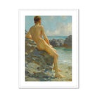 The Bather - Henry Scott Tuke Fine Art Print, Framed Painting Nude Man Rocks