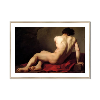 Patroclus - Jacques-louis David Greek Myth Art Print, Framed Nude Male Figure Painting