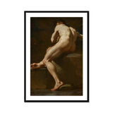 Male Nude Seen from Behind - Ubaldo Gandolfi Fine Art Print, Framed Nude Male Figure Study