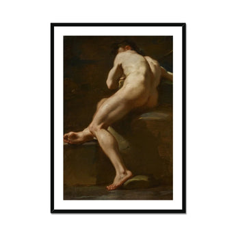 Male Nude Seen from Behind - Ubaldo Gandolfi Fine Art Print, Framed Nude Male Figure Study