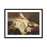 Male Nude Lying on a Shroud Rocks - William Etty Fine Art Print, Framed Painting Nude Men