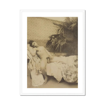 Male Nude Reclining - Vincenzo Galdi Fine Art Print, Framed Sepia-toned Nude Figure