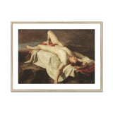 Male Nude Lying on a Shroud Rocks - William Etty Fine Art Print, Framed Painting Two Nude Figures