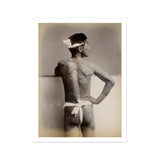 1585 Japanese Wabori Tattoo - S. Ogawa Fine Art Print, Tattooed Man Loincloth