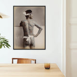 1585 Japanese Irezumi Tattoo - S. Ogawa Framed Canvas, Framed Vintage Photograph Tattooed Man