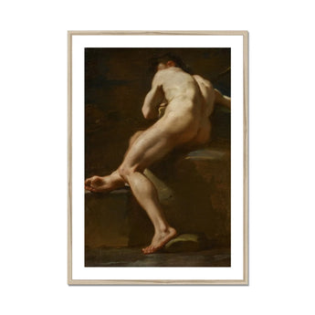Male Nude Seen from Behind - Ubaldo Gandolfi Fine Art Print, Framed Nude Male Figure Painting