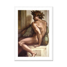 Ignudo - Michelangelo Drunkenness of Noah Art Print, Framed Painting Nude Male Figure