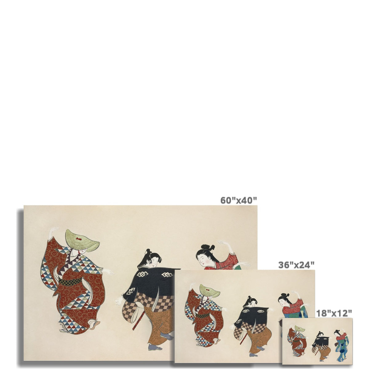 Dancers By Kamisaka Sekka Fine Art Print - Posters Prints & Visual Artwork - Aesthetic Art