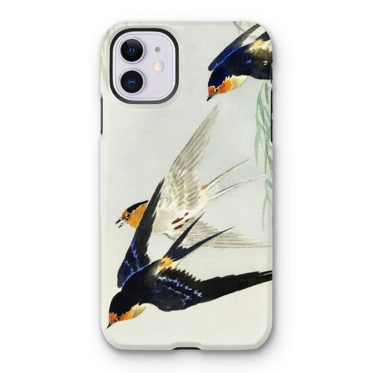 3 Birds in Flight - Ohara Koson Kachō-e Iphone Case, 11 / Matte, Iphone Case Design Swallows Flight