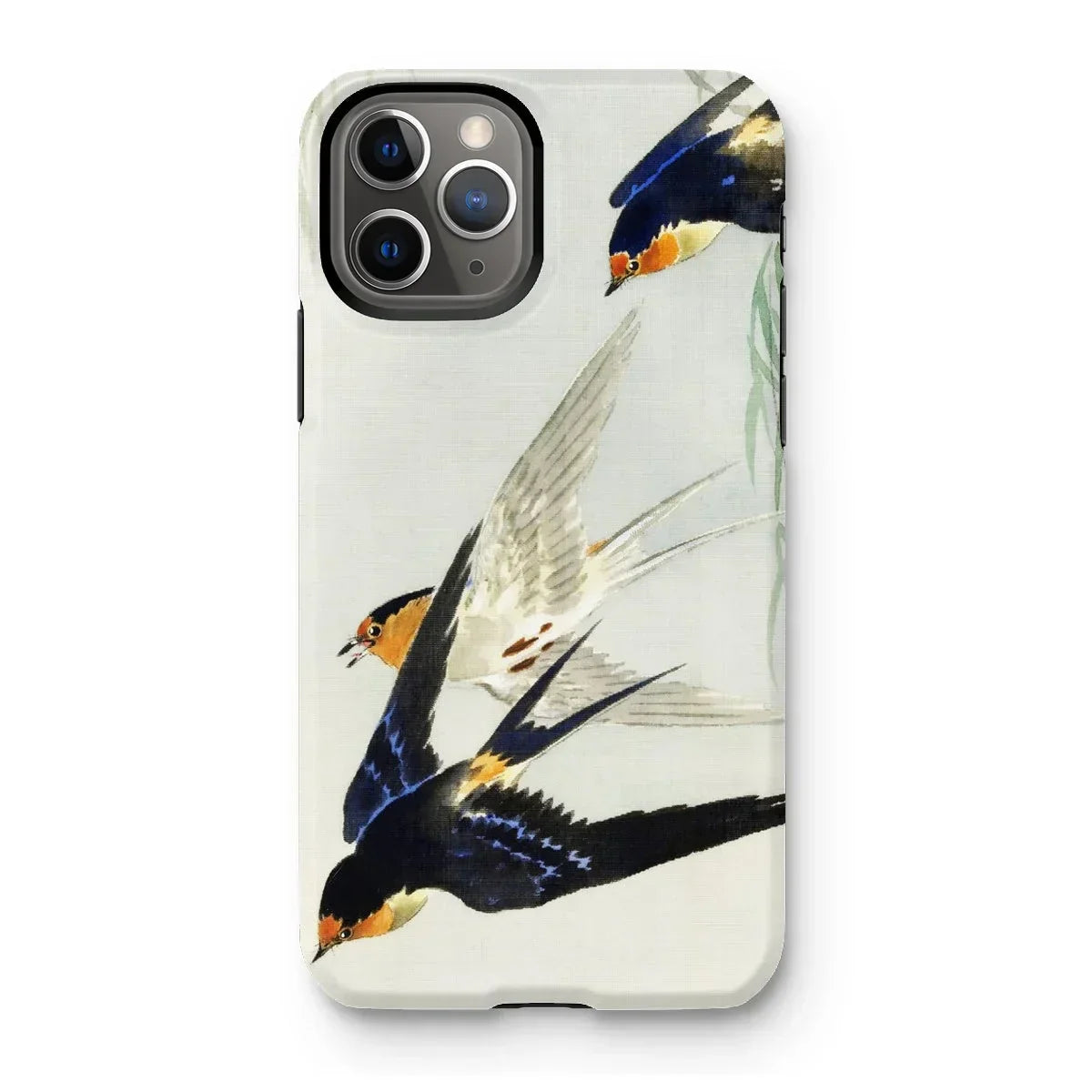 3 Birds in Flight - Ohara Koson Kachō-e Iphone Case, 11 Pro / Matte, Iphone Case Painted Design Swallows Flight