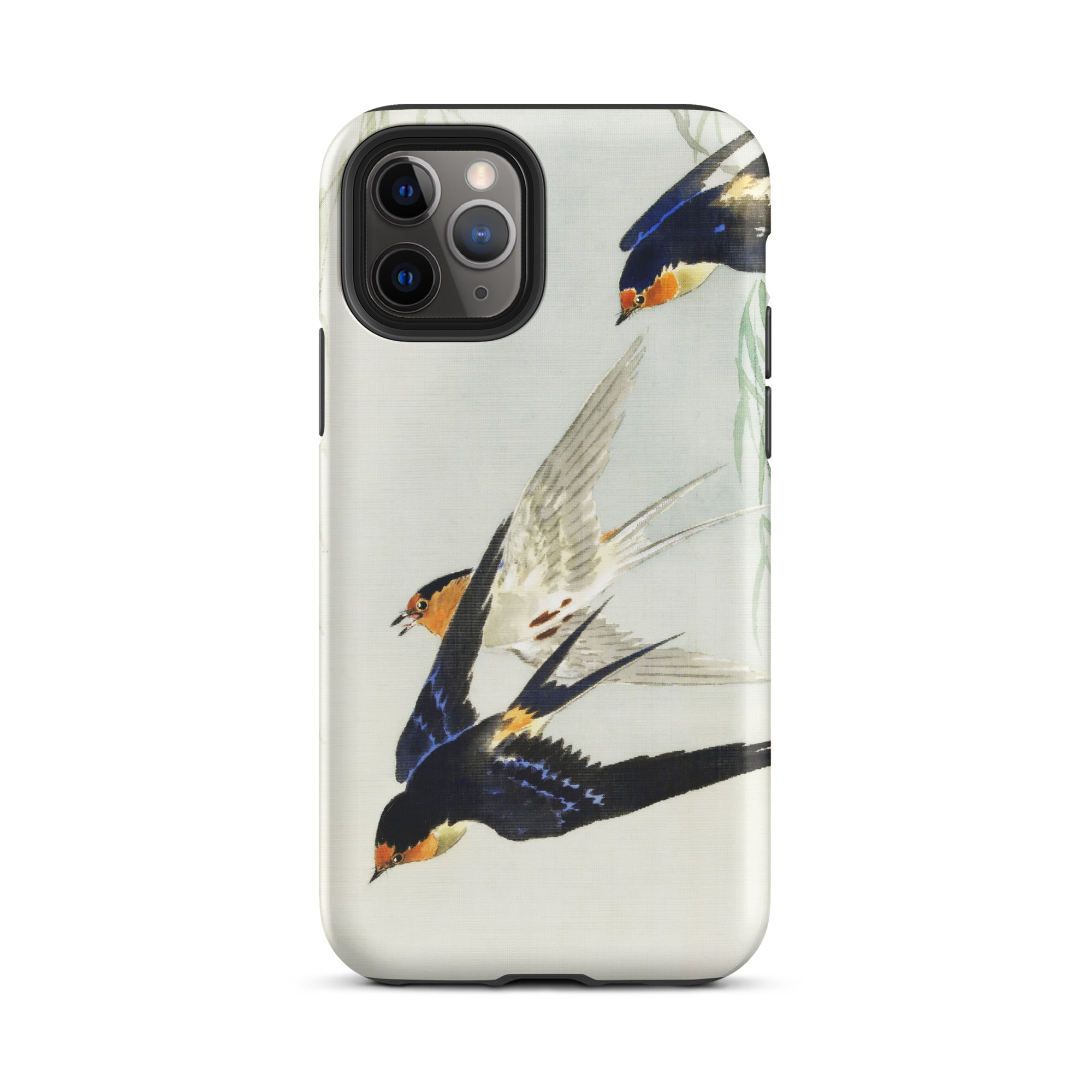 3 Birds in Flight Ohara Koson Kachō e Iphone Case, 11 Pro / Matte, Swallows Themed Phone Case