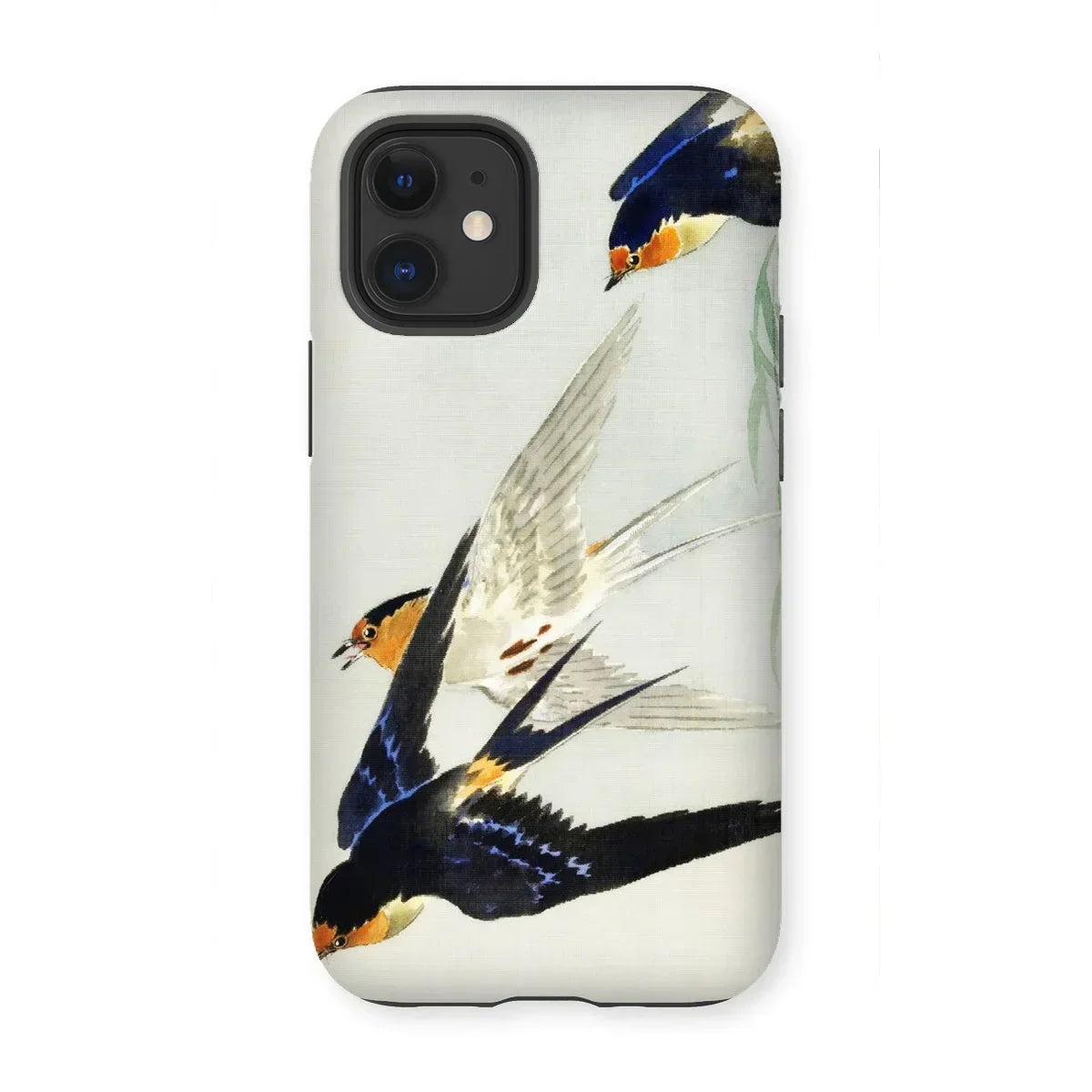 3 Birds in Flight - Ohara Koson Kachō-e Iphone Case, 12 Mini / Matte, Phone Case Artistic Illustration Swallows Flight