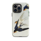 3 Birds in Flight - Ohara Koson Kachō-e Iphone Case 14 Pro Max / Matte Bird-themed Phone, Art, Feeling Trapped Mobile Cases