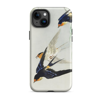 3 Birds in Flight - Ohara Koson Kachō-e Iphone Case 15 Plus / Matte Swallows-themed Phone, Art, Feeling Trapped Mobile Cases