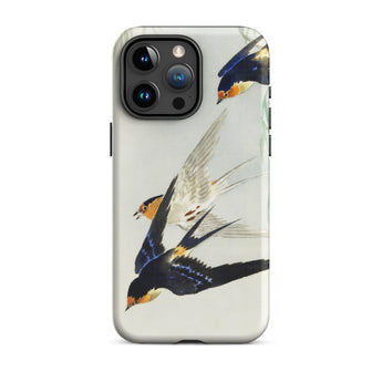 3 Birds in Flight - Ohara Koson Kachō-e Iphone Case 15 Pro Max / Matte Swallows-themed Phone, Art, Feeling Trapped Mobile Cases
