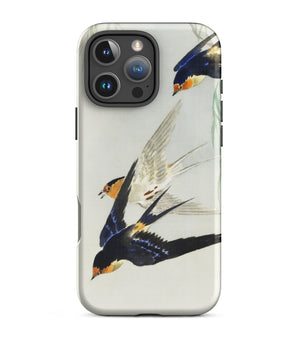 Iphone 16 Pro Max / Matte 3 Birds in Flight - Ohara Koson Kachō-e Case, Art, Feeling Trapped
