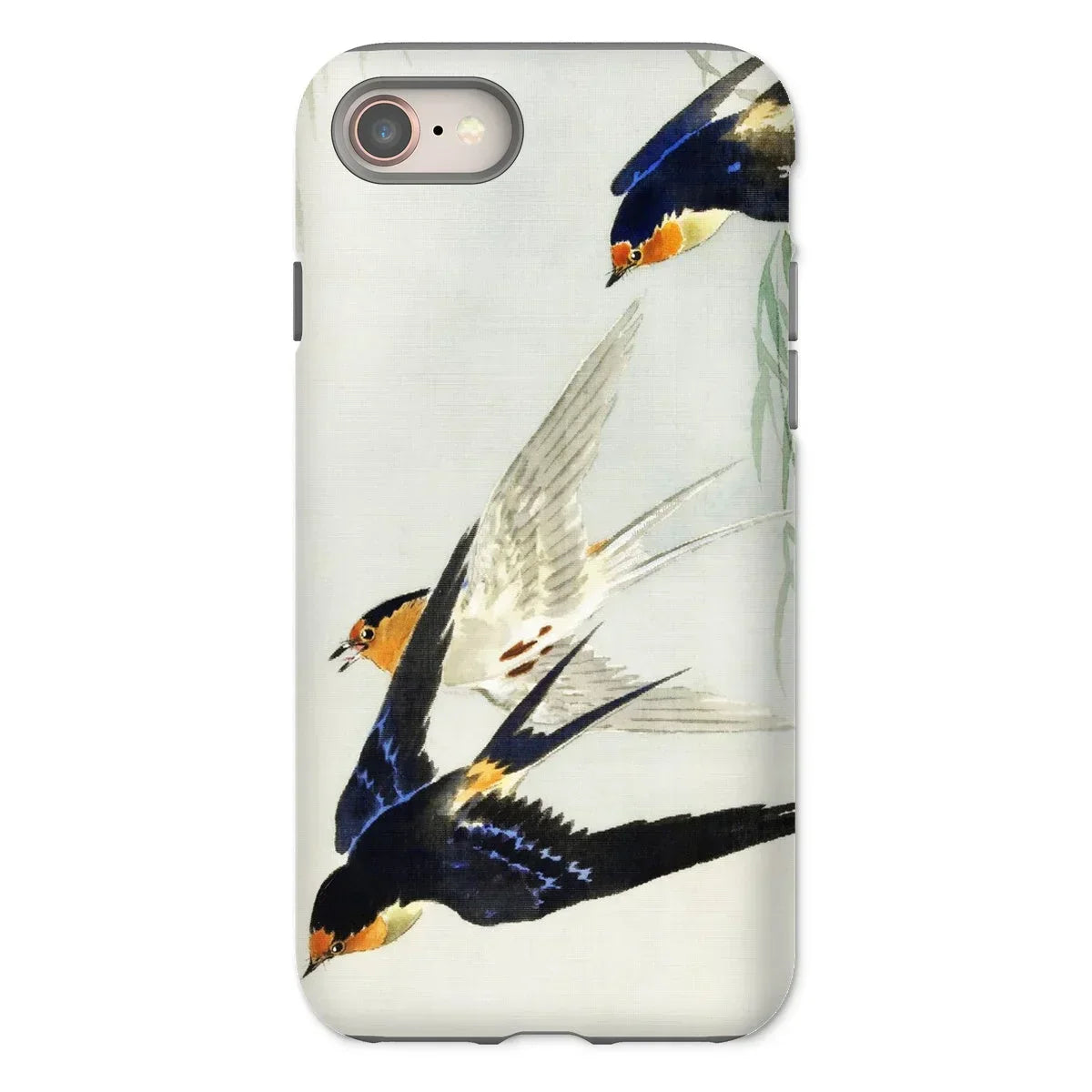 3 Birds in Flight - Ohara Koson Kachō-e Iphone Case, 8 / Matte, Phone Case Painting Swallows Flight