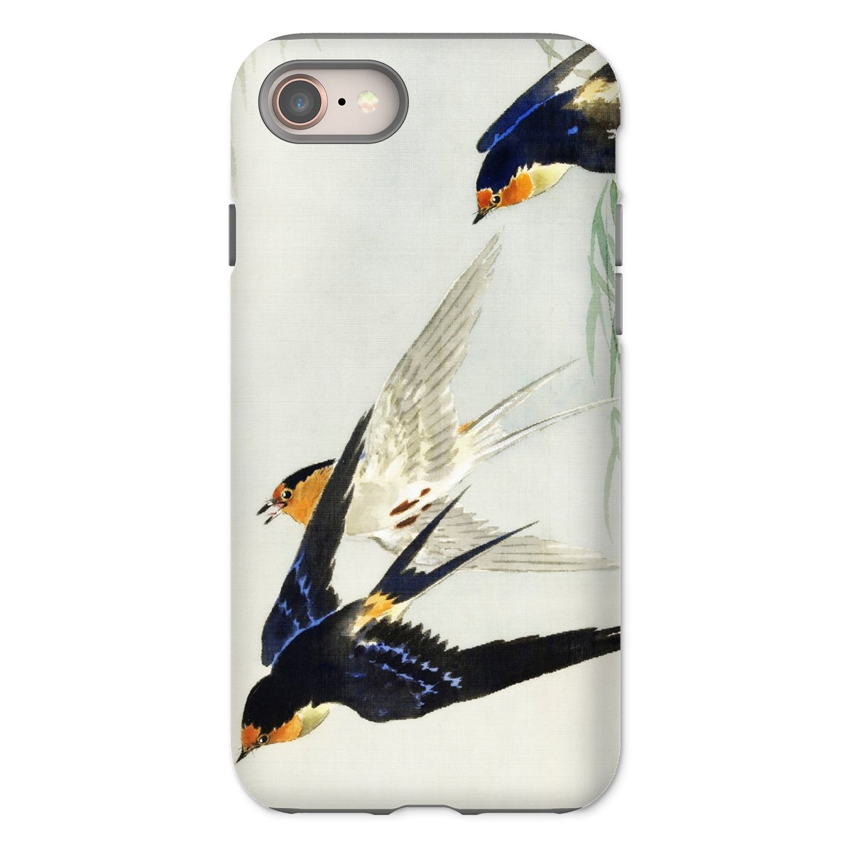 3 Birds in Flight Ohara Koson Kachō e Iphone Case, 8 / Matte, Phone Case Painting Swallows Flight