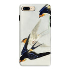 3 Birds in Flight Ohara Koson Kachō e Iphone Case, 8 Plus / Matte, Phone Case Colorful Bird Design Swallows Flight