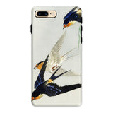 3 Birds in Flight - Ohara Koson Kachō-e Iphone Case 8 Plus / Matte Phone Colorful Bird Design Swallows, Art, Feeling Trapped Mobile Cases