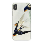 3 Birds in Flight - Ohara Koson Kachō-e Iphone Case, x / Matte, Phone Case Delicate Watercolor-style Painting Swallows Flight