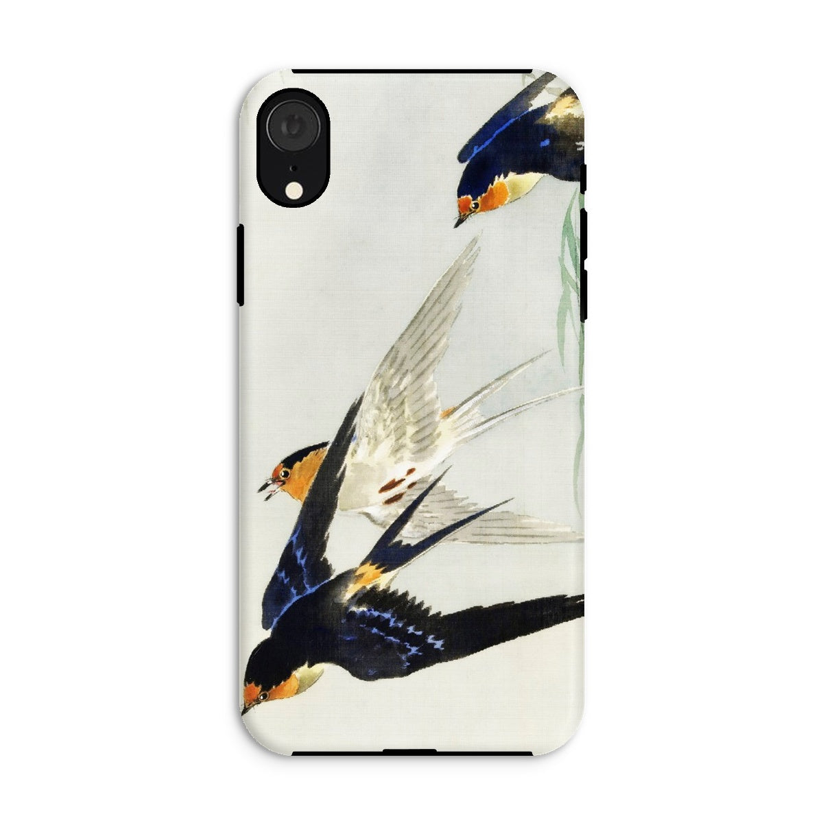 3 Birds in Flight Ohara Koson Kachō e Iphone Case, Xr / Matte, Phone Case Watercolor Style Painting Swallows Flight