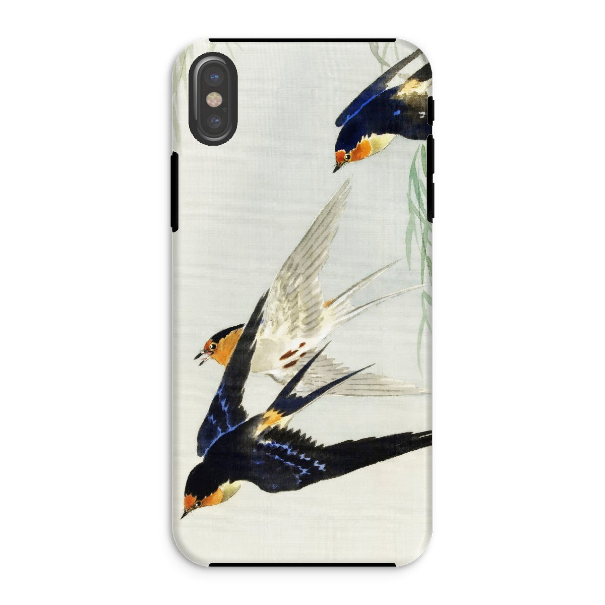3 Birds in Flight Ohara Koson Kachō e Iphone Case, Xs / Matte, Phone Case Watercolor Style Painting Swallows Flight