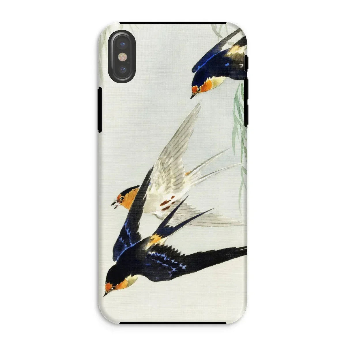 3 Birds in Flight - Ohara Koson Kachō-e Iphone Case, Xs / Matte, Phone Case Watercolor-style Painting Swallows Flight