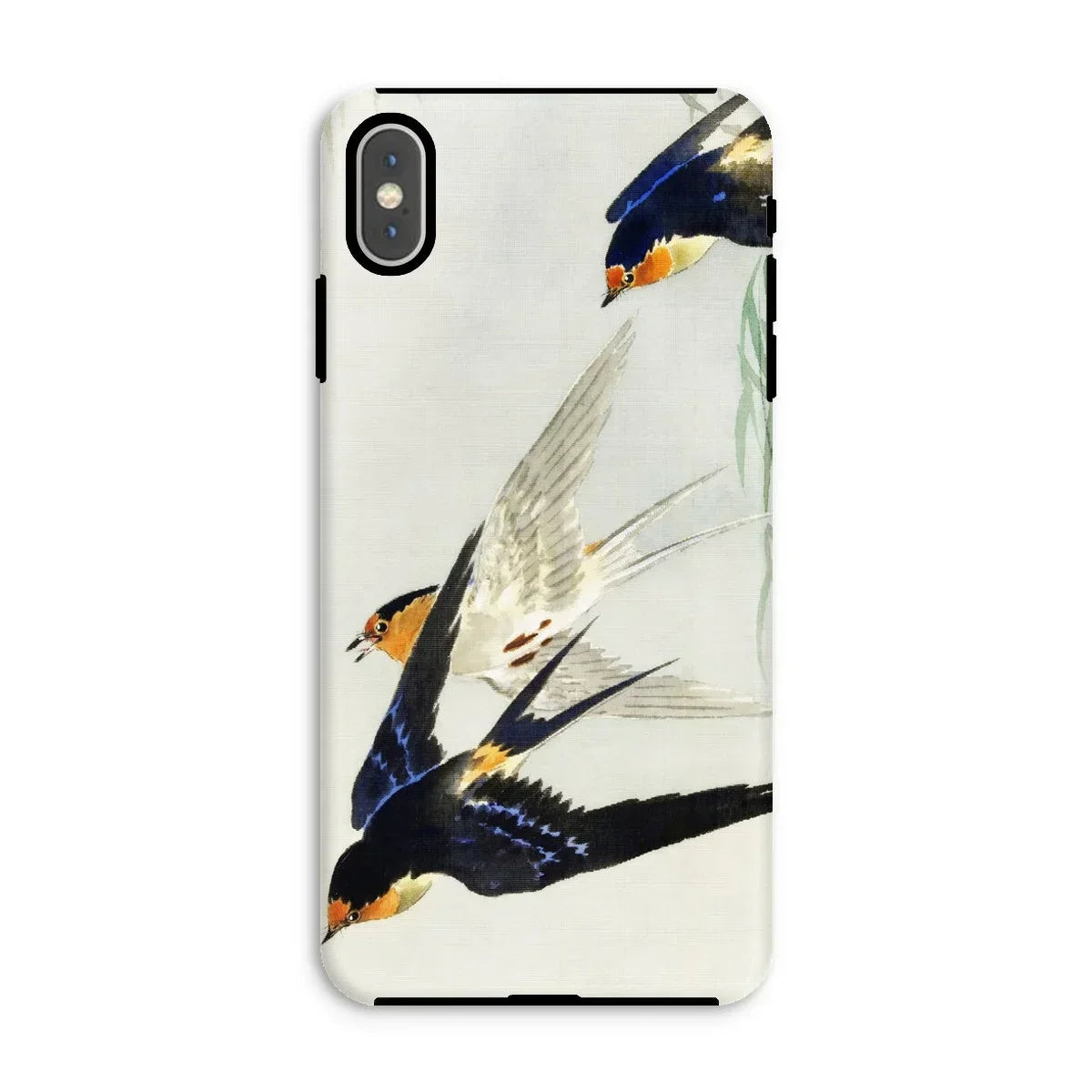 3 Birds in Flight - Ohara Koson Kachō-e Iphone Case, Xs Max / Matte, Phone Case Watercolor-style Painting Swallows Flight