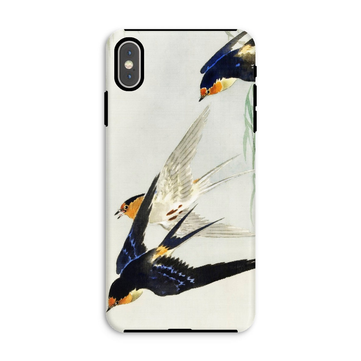 3 Birds in Flight Ohara Koson Kachō e Iphone Case, Xs Max / Matte, Phone Case Watercolor Style Painting Swallows Flight