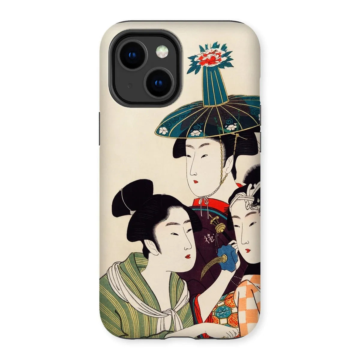 3 Young Men Or Women - Japanese Ukiyo-e Phone Case - Utamaro - Iphone 14 Plus / Matte - Mobile Phone Cases - Aesthetic