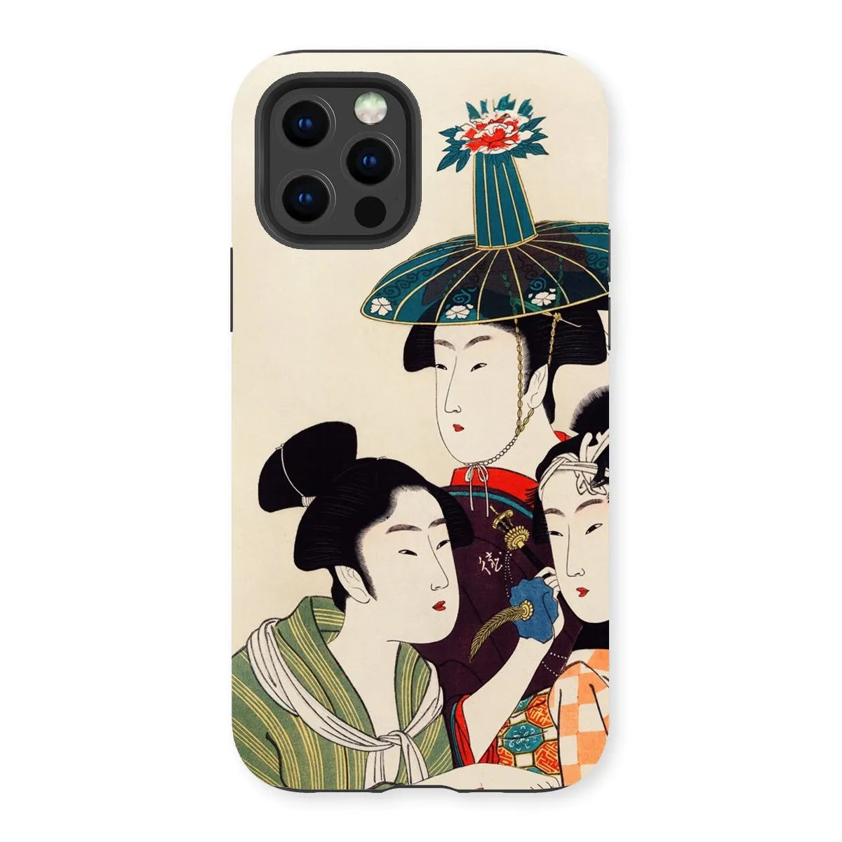 3 Young Men Or Women - Japanese Ukiyo-e Phone Case - Utamaro - Iphone 13 Pro / Matte - Mobile Phone Cases - Aesthetic