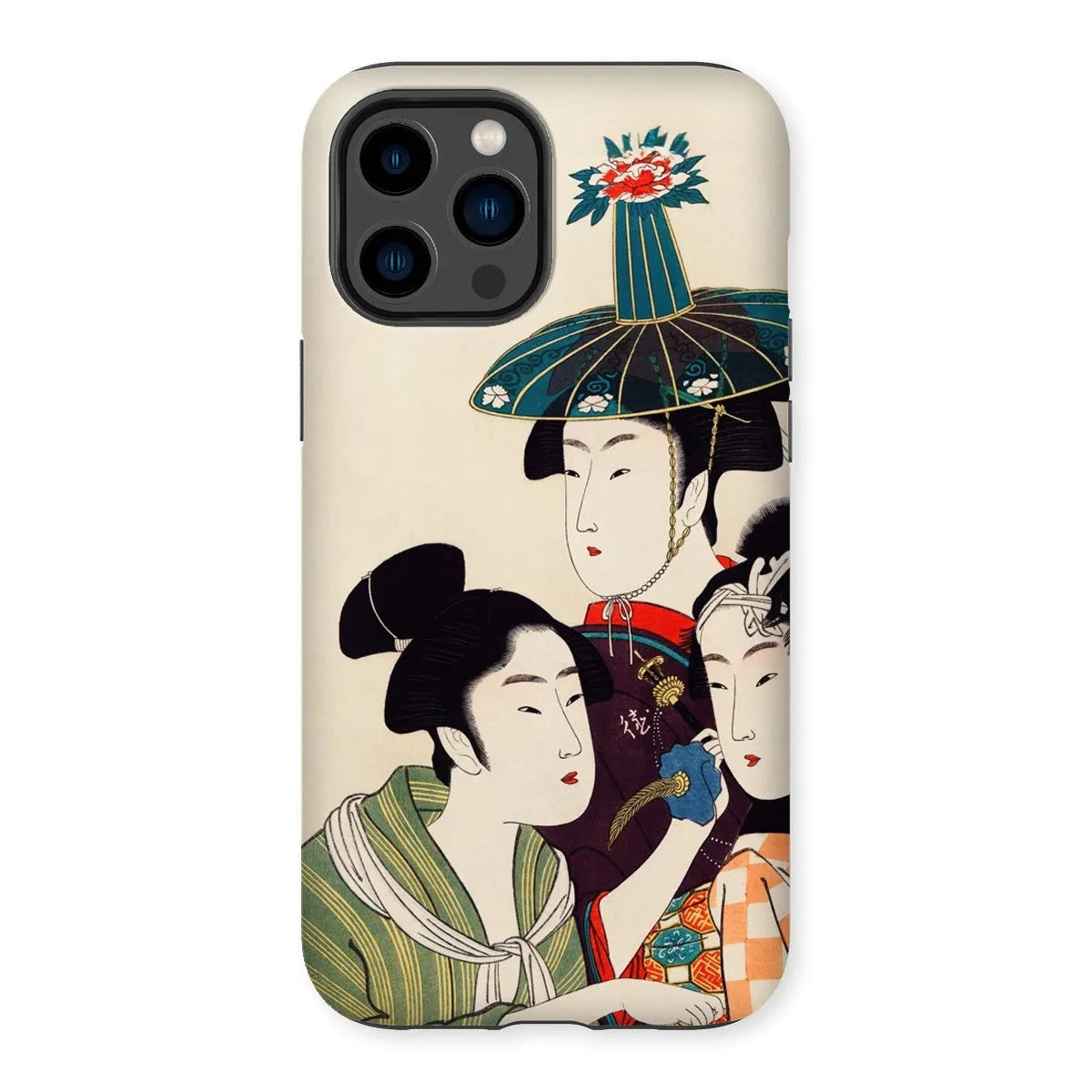 3 Young Men Or Women - Japanese Ukiyo-e Phone Case - Utamaro - Iphone 14 Pro Max / Matte - Mobile Phone Cases