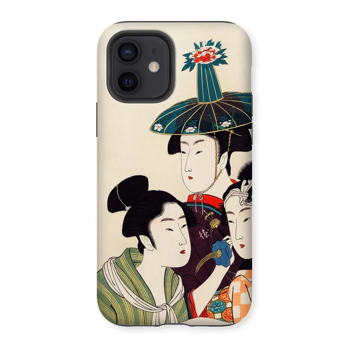 3 Young Men Or Women - Japanese Ukiyo-e Phone Case - Utamaro - Iphone 12 / Matte - Mobile Phone Cases - Aesthetic Art