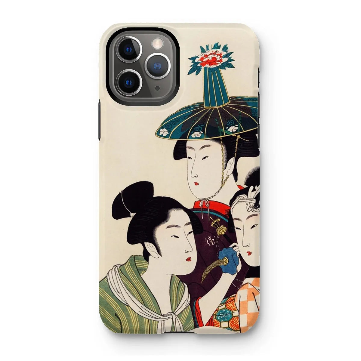 3 Young Men Or Women - Japanese Ukiyo-e Phone Case - Utamaro - Iphone 11 Pro / Matte - Mobile Phone Cases - Aesthetic