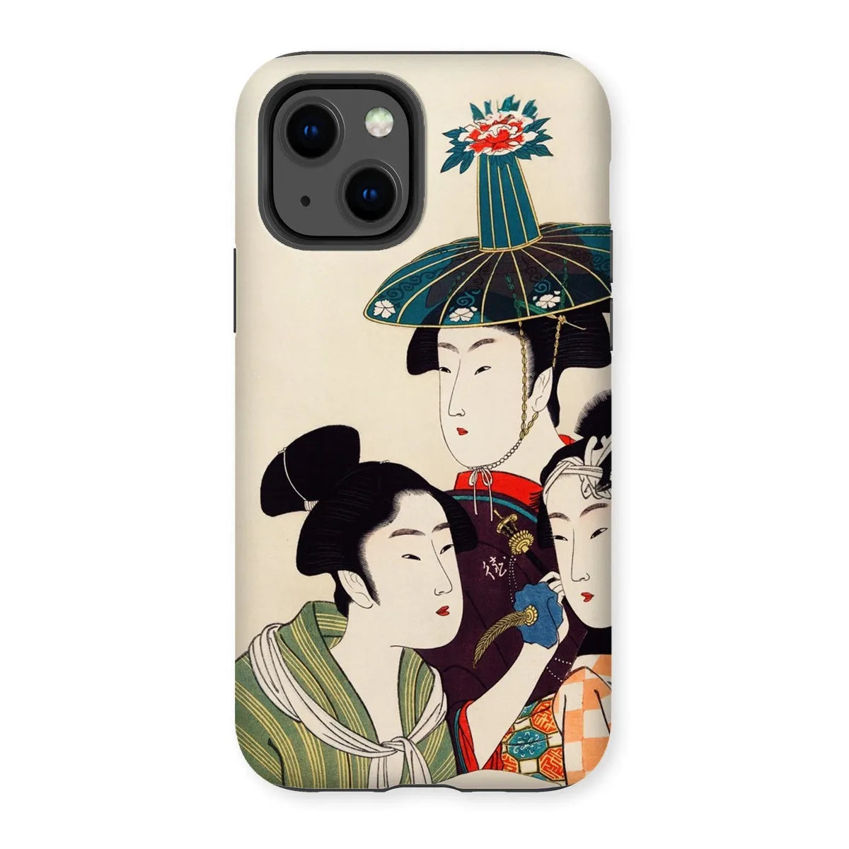 3 Young Men Or Women - Japanese Ukiyo-e Phone Case - Utamaro - Iphone 13 / Matte - Mobile Phone Cases - Aesthetic Art