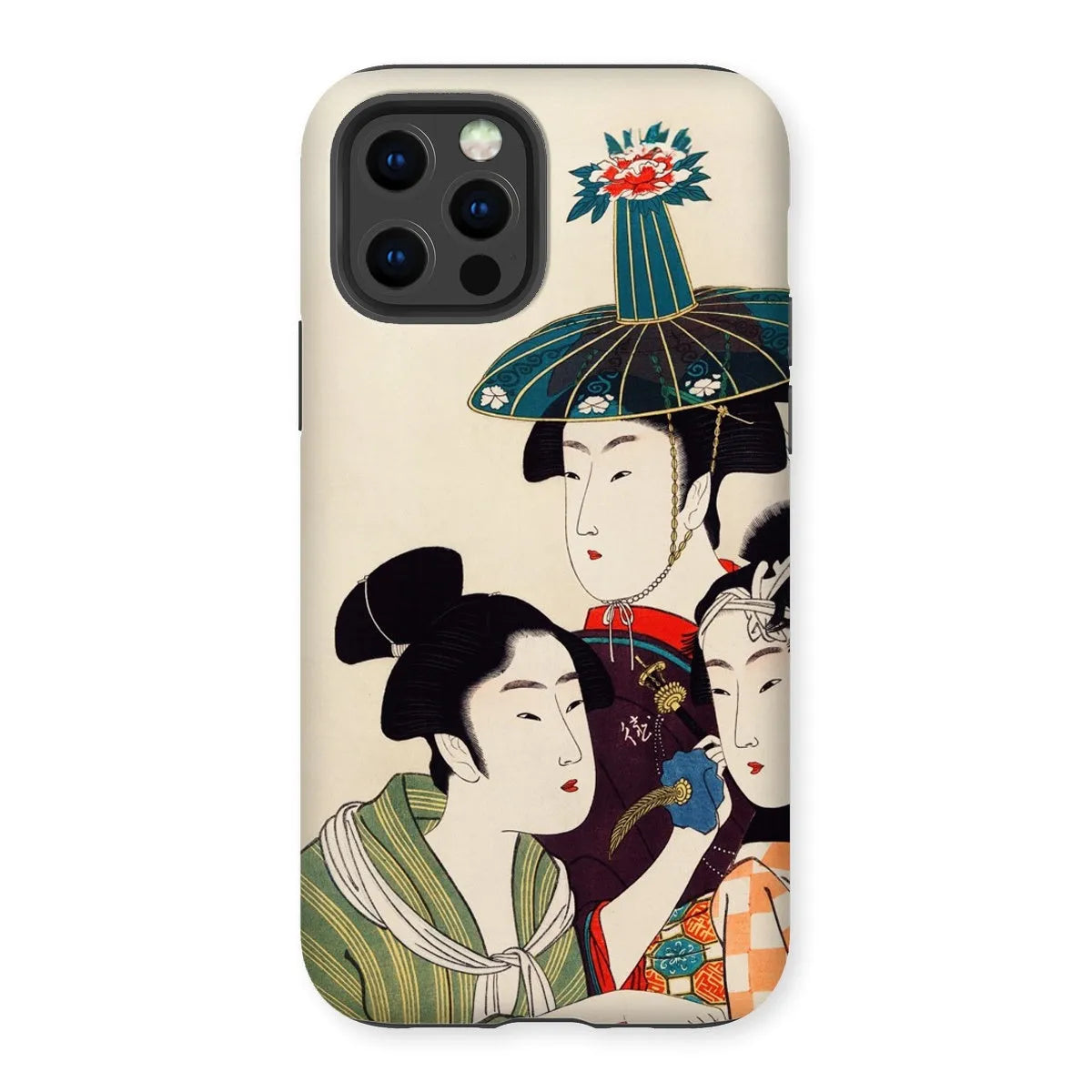 3 Young Men Or Women - Japanese Ukiyo-e Phone Case - Utamaro - Iphone 12 Pro / Matte - Mobile Phone Cases - Aesthetic