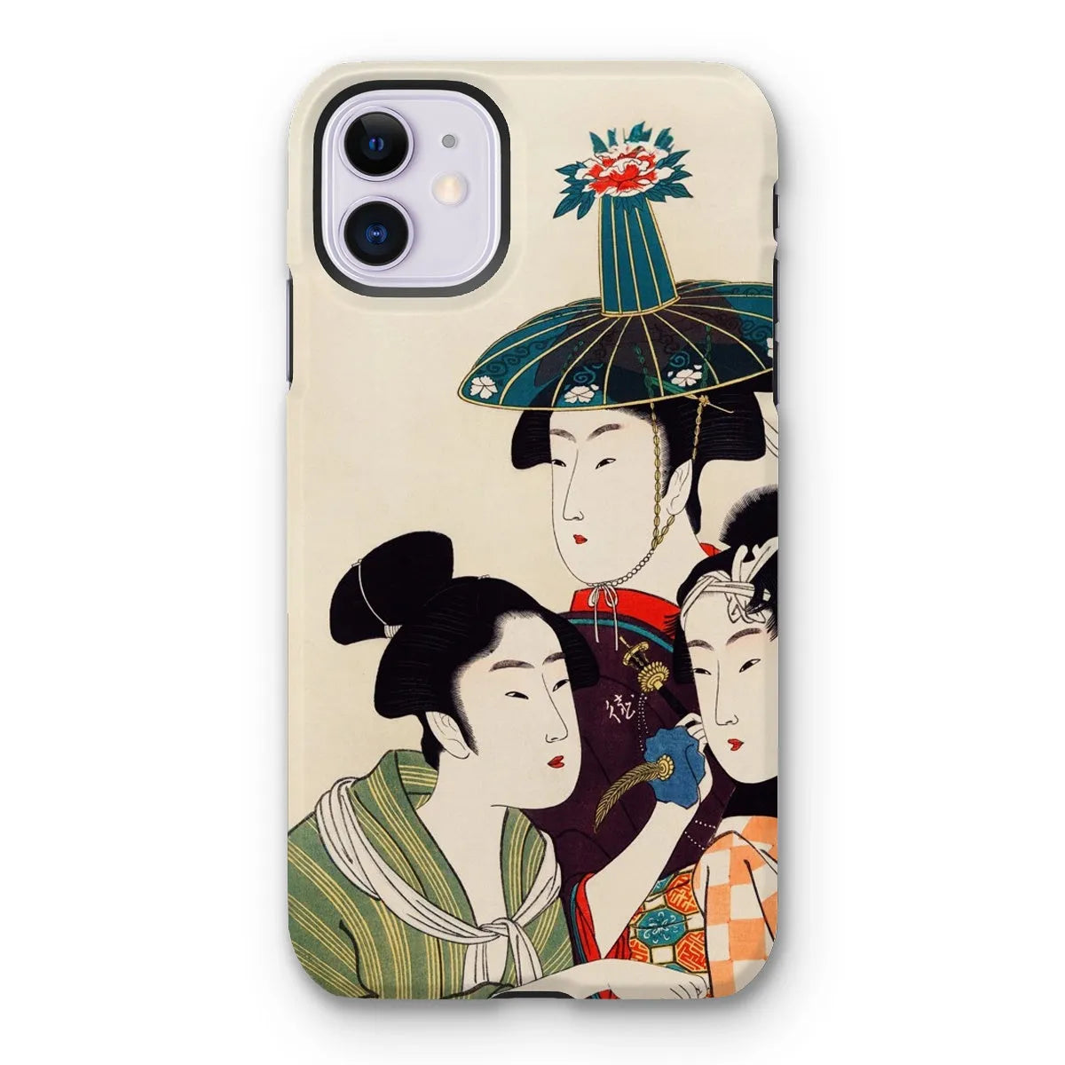 3 Young Men Or Women - Japanese Ukiyo-e Phone Case - Utamaro - Iphone 11 / Matte - Mobile Phone Cases - Aesthetic Art