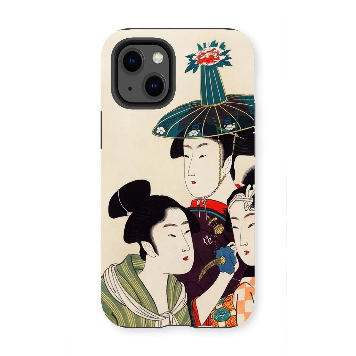 3 Young Men Or Women - Japanese Ukiyo-e Phone Case - Utamaro - Iphone 13 Mini / Matte - Mobile Phone Cases - Aesthetic