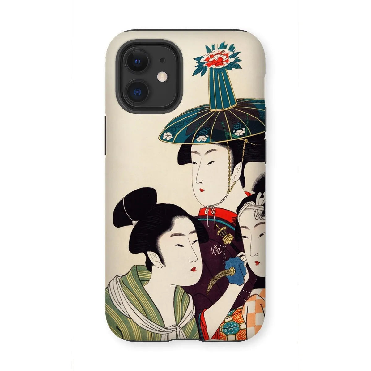 3 Young Men Or Women - Japanese Ukiyo-e Phone Case - Utamaro - Iphone 12 Mini / Matte - Mobile Phone Cases - Aesthetic