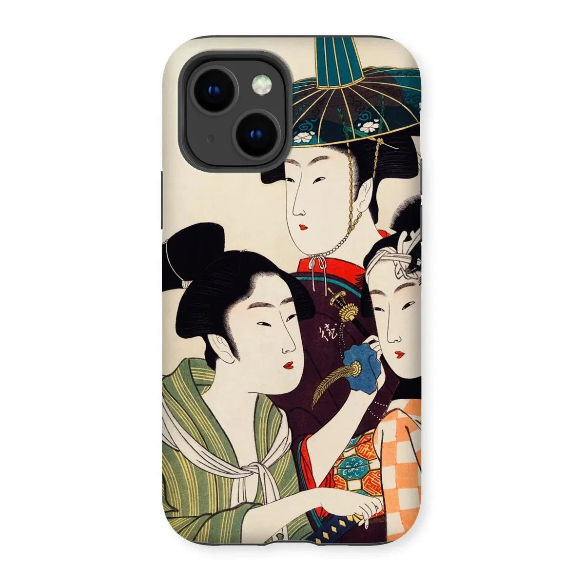 3 Young Men Or Women - Japanese Ukiyo-e Phone Case - Utamaro - Iphone 14 / Matte - Mobile Phone Cases - Aesthetic Art