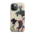 3 Young Men or Women Utamaro Ukiyo e Iphone Case, 12 Pro Max / Matte, Phone Case Japanese Art