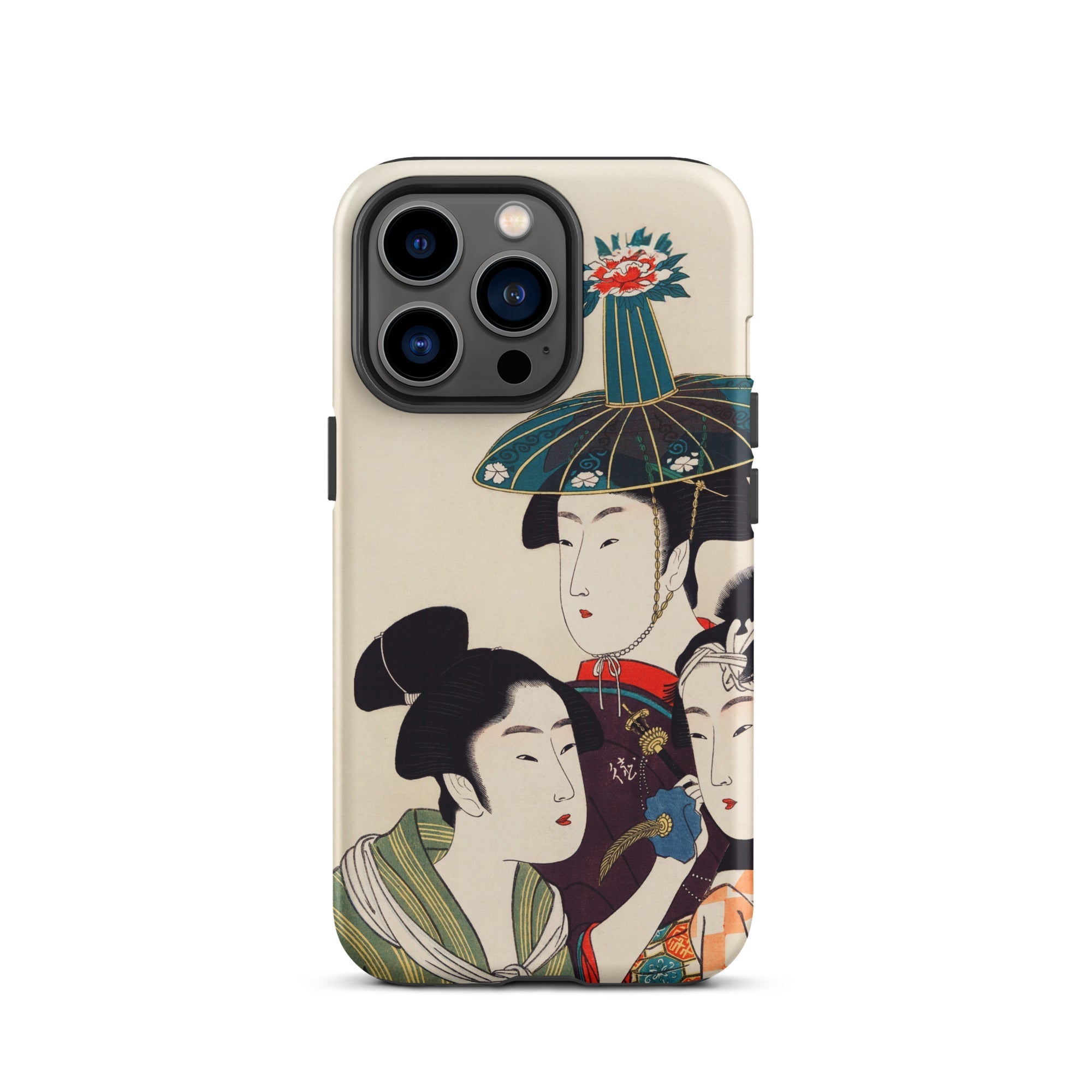 3 Young Men or Women Utamaro Ukiyo e Iphone Case, 13 Pro / Matte, Iphone Case Japanese Art