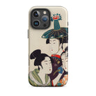 3 Young Men or Women Utamaro Ukiyo e Iphone Case, 16 Pro Max / Matte, Iphone Case Japanese Art