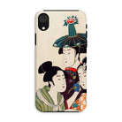 3 Young Men or Women Utamaro Ukiyo e Iphone Case, Xr / Matte, Phone Case Traditional Japanese Ukiyo Style Artwork Geishas