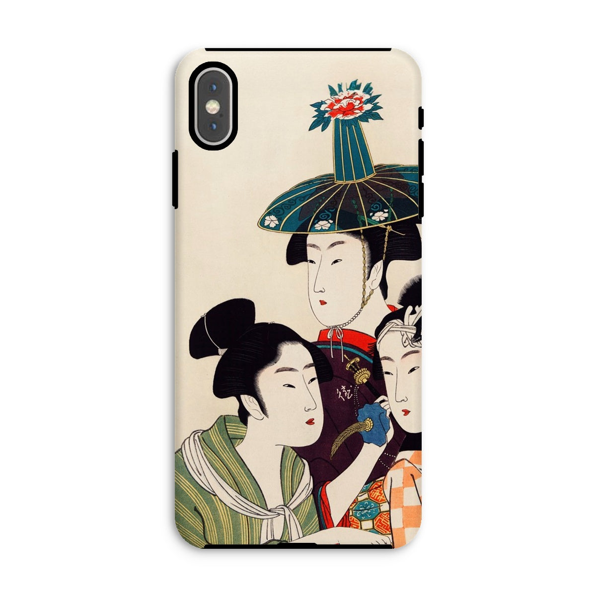 3 Young Men or Women Utamaro Ukiyo e Iphone Case, Xs Max / Matte, Phone Case Traditional Japanese Ukiyo Style Artwork Geishas